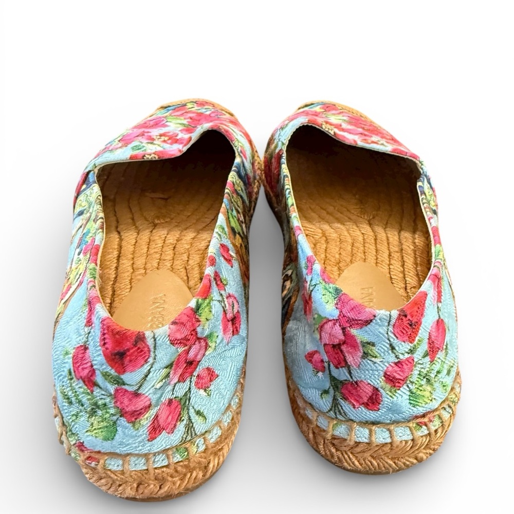 Dolce & Gabbana Multicolor Floral Print Fabric Espadrille Flats EU 40 US 10 - Picture 8 of 14